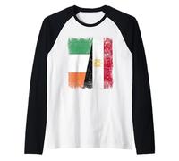 Ireland Egypt Half Flag Irish Egyptian Heritage Raglan Baseball Tee