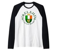 Ireland Erin Go Bragh Heraldic Badge Flag Raglan Baseball Tee