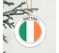 Ireland Flag Christmas Round Ornament Country Flags Round Keepsake 3.2 Inch Double-Sided Printing with Gold String Abstract Christmas Tree Ornament Gift for Couple Parents Newlywed Couple 2022