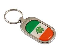 Ireland Flag Key Chain Metal Chrome Plated Keychain Key fob keyfob Irish