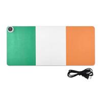 Ireland Flag Leather Heated Mouse Pad Gaming Mousepad 31.5 x 13 in Winter Warmer Desktop Mat for Computer Table Gaming,Writing