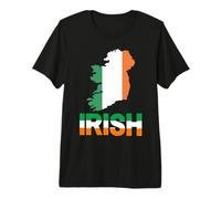 Ireland Flag Map Design, Irish Tricolor Saint Patrick's Day Premium T-Shirt