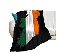 Ireland Flag Map Flannel Fleece Lightweight Throw Blankets Decoration Blanket Warm Winter 80"x60"