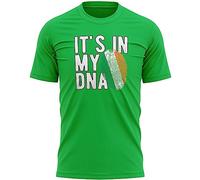 Ireland Flag Mens T Shirt Irish Its in My DNA Football Supporter World Top Tee, S, Irish Green