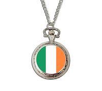 Ireland Flag Pocket Watch | Quartz National Flag Watch | Handcrafted Patriotic Gift | Vintage-Style Timepiece | St Patrick's Day Gift for Proud Irish & Collectors