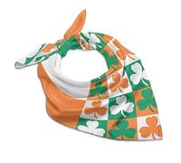 Ireland Flag Shamrock Clover Women's Neckerchief Scarf Square Head Scarves Hair Wraps Headscarf Bandana