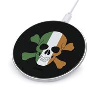 Ireland Flag Skull Wireless Charger Pad Fast 10W Max Portable Charging Station Compatible with iPhone
