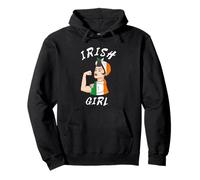 Ireland Flag Strong Woman Pride Roots Irish Girl Heritage Pullover Hoodie