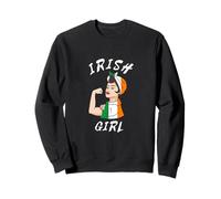 Ireland Flag Strong Woman Pride Roots Irish Girl Heritage Sweatshirt