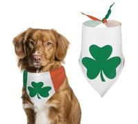 Ireland Flag with Clover Dog Bandanas,Adjustable Neck Pet Scarf for Small to Large Pets,Stylish And Comfortable Accessories for Dogs & Cats