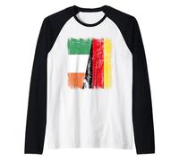 Ireland Germany Half Flag Irish German Unity Pride Raglan Baseball Tee