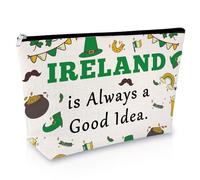 Ireland Gifts for Women Makeup Bag Ireland Trip Gift Travel Accessories Souvenirs Gifts Travel Lovers Gift for Friends Coworker Christmas Birthday Present for Travelers Woman Friends Toiletry Pouch