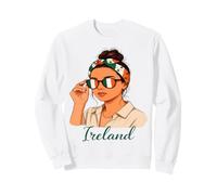 Ireland Girl Irish Flag Sunglasses Patriotic Sweatshirt
