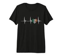 Ireland Heart Irish Roots Irish Flag Heartbeat EKG Pulse Premium T-Shirt