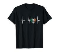 Ireland Heart Irish Roots Irish Flag Heartbeat EKG Pulse Value Graphic T-Shirt