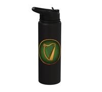 Ireland Heraldry Medieval Irish Harp Symbol Stainless Steel Insulated Water Bottle