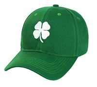 Ireland Irish 4 Leaf Clover St. Patrick's Day Hat for Men Women Embroidery Shamrock Baseball Cap Hat, Green, M
