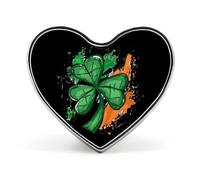 Ireland Irish Flag Green St. Patrick's Day Badge Heart Shape Cute Brooch Pins Button Badges for Backpack Jackets Hats Decor