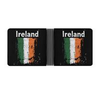 Ireland Irish Flag Printed Bifold Wallet with Hidden Compartments Pocket Money and Credit Card Holder for Men Women