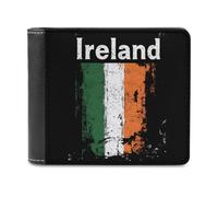 Ireland Irish Flag Printed Bifold Wallet with Hidden Compartments Pocket Money and Credit Card Holder for Men Women