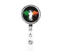 Ireland Irish Flag Retractable Badge Holder Reel Clip Id Card Holder forNurse Student Office Worker