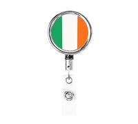 Ireland Irish Flag Retractable Badge Holder Reel Clip Id Card Holder forNurse Student Office Worker