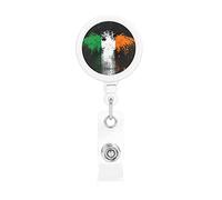 Ireland Irish Flag Retractable Badge Holder Reel Clip Id Card Holder forNurse Student Office Worker