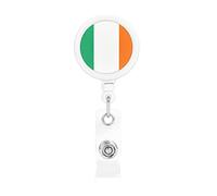 Ireland Irish Flag Retractable Badge Holder Reel Clip Id Card Holder forNurse Student Office Worker