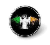 Ireland Irish Flag Round Metal Badge Lapel Pin,Stylish Patriotic Pattern Button Brooch Decorative Badges for Men Women