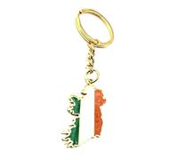Ireland Irish Map Outline EU Europe Eire United Kingdom Gold Country Flag Country Flag Key Ring Chain Metal Enamel Keyring