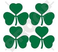Ireland Irish Shamrock Eire 50mm (2") Vinyl Stickers, Window Decals x4 - Choice of 22 Colours