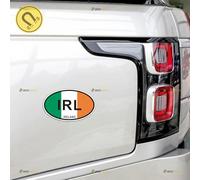 Ireland IRL Oval Code Irish Flag Car Magnet Magnetic Sticker Decal - 2 Pack Reflective 10.2cm - for Truck Door Fridge Reusable Waterproof