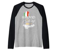 Ireland is Calling and I Must Go Irish Beer Humor Raglan Baseball Tee