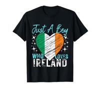 Ireland Just A Boy Who Loves Ireland Heart Flag Boys T-Shirt
