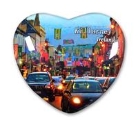 Ireland Killarney Fridge Magnet Refrigerator Stickers Decorative Travel Souvenir Heart-shaped Glass