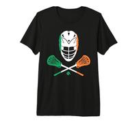 Ireland Lacrosse Irish Flag Lax Stick Helmet St Patricks Day Premium T-Shirt