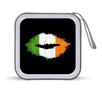 Ireland Lip Flag Portable Zipper CD Case 40 Capacity DVD Collection Holder for Car Office Home Travel