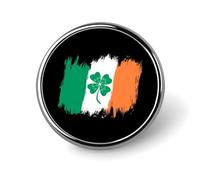 Ireland Lucky Clover Flag Print Round Badge Metal Decorative Brooches 1 Inch Funny Lapel Pin Gift Or Backpack Clothing