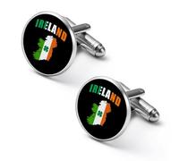Ireland Map Flag Irish St Patricks Shirt Cufflinks for Men Cuff Links Tie Father Husband Wedding Business 2.0cm