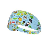 Ireland Map With Icons Printing Double-Sided,Unisex Elastic Sports Headband,Ideal As A Gift For Sports-Loving Friends,Family