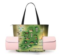Ireland Map with Landmarks Print Ladies Handbag Multi Purpose Casual Bag Durable Camping Bag Hiking Bag for Workout Beach Travel