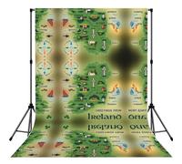 Ireland Map With Landmarks Print Photography Backdrop 5x7ft Photo Backdrop Curtain Washable Photography Background For Studio