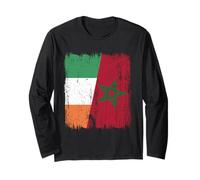 Ireland Morocco Half Flag Irish Moroccan Heritage Jersey Long Sleeve T-Shirt