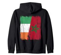 Ireland Morocco Half Flag Irish Moroccan Heritage Jersey Zip Hoodie