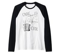 Ireland Musical Instruments, Traditional Irish Folk Music Raglan Baseball Tee