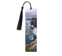 Ireland Outdoors County Clare The Cliffs Bookmark Ornament, Wooden Bookmarks with Tassel, Book Mark for Book Lovers Page Markers Reading Gifts for Women Men Handmade Wood Bookmark Tag Label