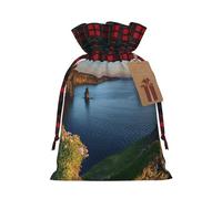 (Ireland Outdoors County Clare The Cliffs) Christmas Drawstring Gift Bags Fabric Gift Bags Goodie Bags For Xmas Party Wedding Party Birthday Diy M