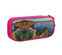 Ireland Outdoors County Clare The Cliffs Large Capacity Double Layer Pencil Case,Customizable Full Print Polyester Fabric Organizer-School, Office, Travel Makeup Pouch