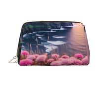 Ireland Outdoors County Clare The Cliffs Leather Makeup Bag, Large-Capacity Travel Storage Bag, Dual-Purpose Toiletries and Makeup Bag