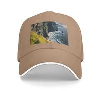 Ireland Outdoors County Clare The Cliffs Print Adjustable Size Sandwich Baseball Cap Breathable Unisex Casual Hat Daily Use Sport Natural
